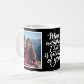 Mom Everything I Am Brush Script 2 写真 ブラック コーヒーマグカップ (正面左)