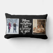 Mom Everything I Am Brush Script 2 写真 ブラック ランバークッション (正面)