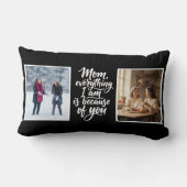 Mom Everything I Am Brush Script 2 Photo Black ランバークッション (裏面)