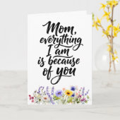 Mom Everything I Am Watercolor Wildflower カード (黄色い花)