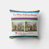 Mom Extraordinaire 2写真の名前スクリプトモダン クッション (正面)