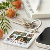 Mom Family Photo Collage Special Message Keepsake キーホルダー (正面右)