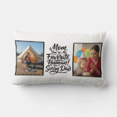 Mom Favorite Human Sorry Dad Two Photo Funny ランバークッション (裏面)