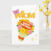 Mom – Floral Bouquet Greeting Card カード (黄色い花)