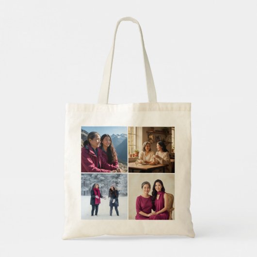 Mom Forever Grateful For You Four Photo Script トートバッグ (裏面)