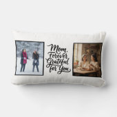 Mom Forever Grateful For You Two Photo Soft Script ランバークッション (裏面)
