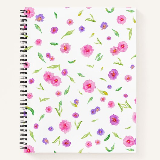 Mom Friends with Waterカラー花模様 ノートブック (正面)