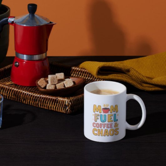 Mom Fuel Coffee & Chaos - Giftful おもしろい Mom コーヒーマグカップ