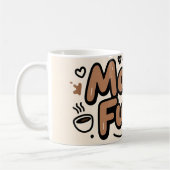 Mom Fuel Funny Typography Design コーヒーマグカップ (左)
