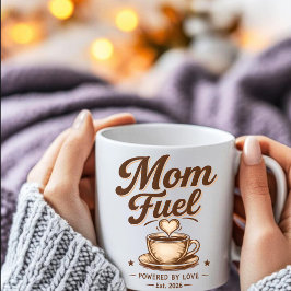 Mom Fuel Powered by Love Vintage Coffee Mug - Est  コーヒーマグカップ