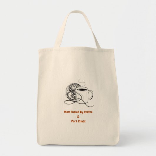Mom Fueled By Coffee & Pure Chaos T-Shirt | Funny  トートバッグ (正面)
