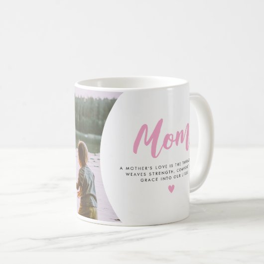 Mom Gift Custom Photo Mom Quote コーヒーマグカップ (正面右)