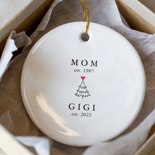 Mom | Gigi 設立年 クリスマス セラミックオーナメント