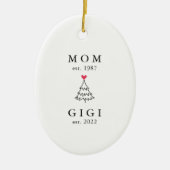 Mom | Gigi 設立年 クリスマス セラミックオーナメント (正面)