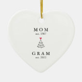 Mom | Gram 設立年 クリスマス陶器オーナメント セラミックオーナメント (正面)