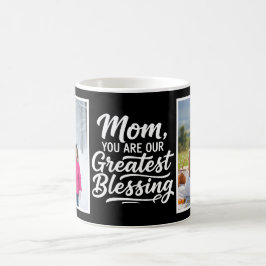 Mom Greatest Blessing ブラッシュスクリプト 2 写真 ブラック コーヒーマグカップ
