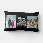 Mom Greatest Blessing 2 Custom Photo Black ランバークッション (裏面)