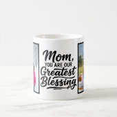 Mom Greatest Blessing Brush Script Custom 2 Photo コーヒーマグカップ (中央)