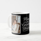 Mom Greatest Blessing Heartfelt 2 写真 ブラック コーヒーマグカップ (正面左)