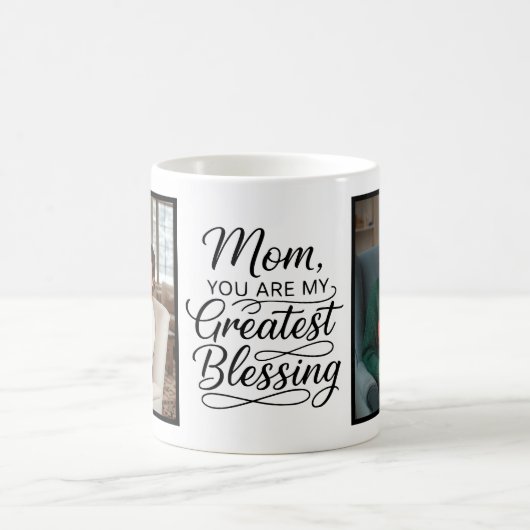 Mom Greatest Blessing Heartfelt Photo Minimalist コーヒーマグカップ (中央)