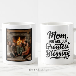 Mom Greatest Blessing Personalized 1 Photo Simple コーヒーマグカップ