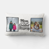 Mom Greatest Blessing Two Custom Photo Minimalist ランバークッション (裏面)