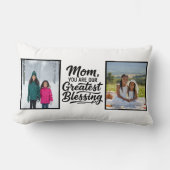Mom Greatest Blessing Two Custom Photo Minimalist ランバークッション (正面)