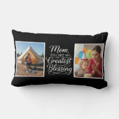 Mom Greatest Blessing Two Photo Custom Minimalist ランバークッション (裏面)
