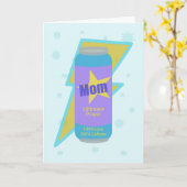Mom Happy Birthday Energized Power Love Caffeine カード (黄色い花)