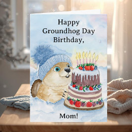 Mom Happy Groundhog Day Birthday  カード