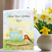 Mom Happy March Birthday Daffodils カード