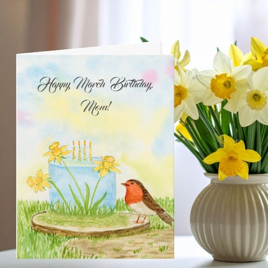 Mom Happy March Birthday Daffodils カード