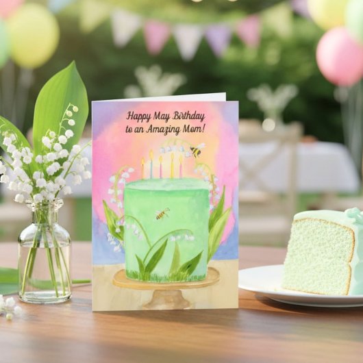 Mom Happy May Birthday Lily of Valley カード