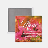 MOM Happy Mother's Day PROVERBS 31 Pink Orange マグネット (正面/裏面)