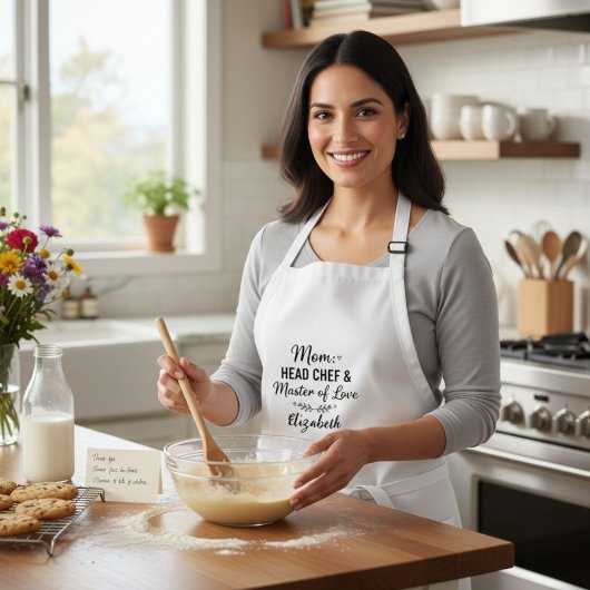 Mom Head Chef Master of Love Personalized Apron スタンダードエプロン