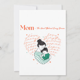 Mom Heart Love Typography Motherhood Art シーズンカード