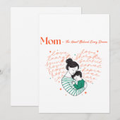 Mom Heart Love Typography Motherhood Art シーズンカード (正面/裏面)