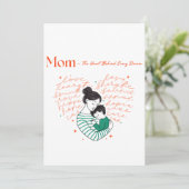 Mom Heart Love Typography Motherhood Art シーズンカード (スタンド正面)