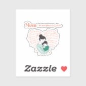 Mom Heart Love Typography Motherhood Art シール (シート)