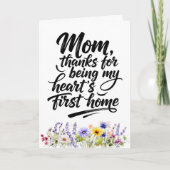 Mom Hearts First Home Watercolor Wildflower カード (正面)