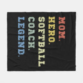 Mom hero softball coach legend フリースブランケット (正面(横))