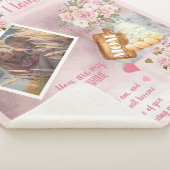 Mom I Love Youフォトピンクフローラ | スクリプト文字 シェルパブランケット (3/4)