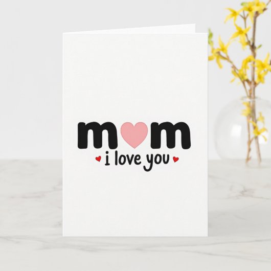 Mom I Love You Heartfelt Message Card カード (黄色い花)