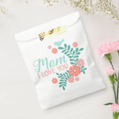 Mom I love you text in cute floral bird design フェイバーバッグ (封をした状態)