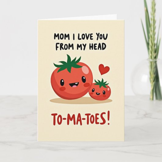 Mom I Love You Tomato Card カード (正面)