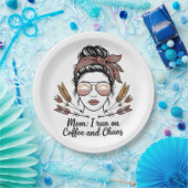 Mom I Run On Coffee And Chaos ペーパープレート (パーティー)