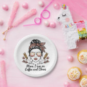 Mom I Run On Coffee And Chaos ペーパープレート (パーティー)