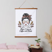 Mom I Run On Coffee And Chaos 吊り下げ型タペストリー (寝室)