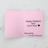 Mom, I Will Always Be Your Huge Financial Problem カード (内部)