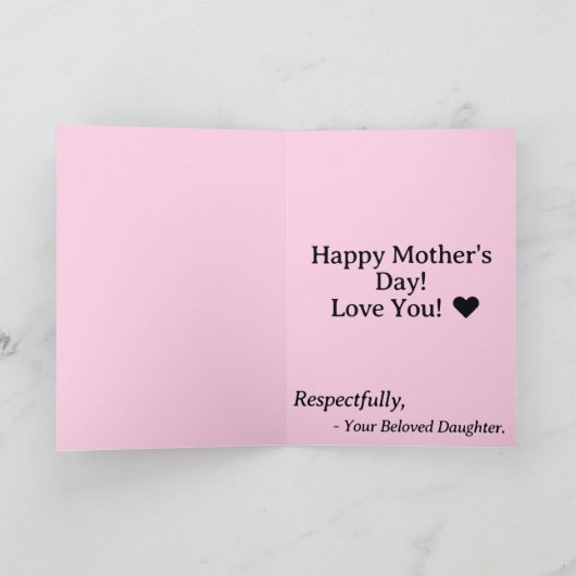 Mom, I Will Always Be Your Huge Financial Problem カード (内部)